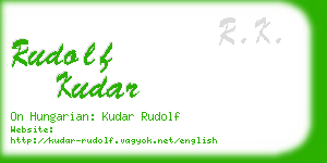 rudolf kudar business card